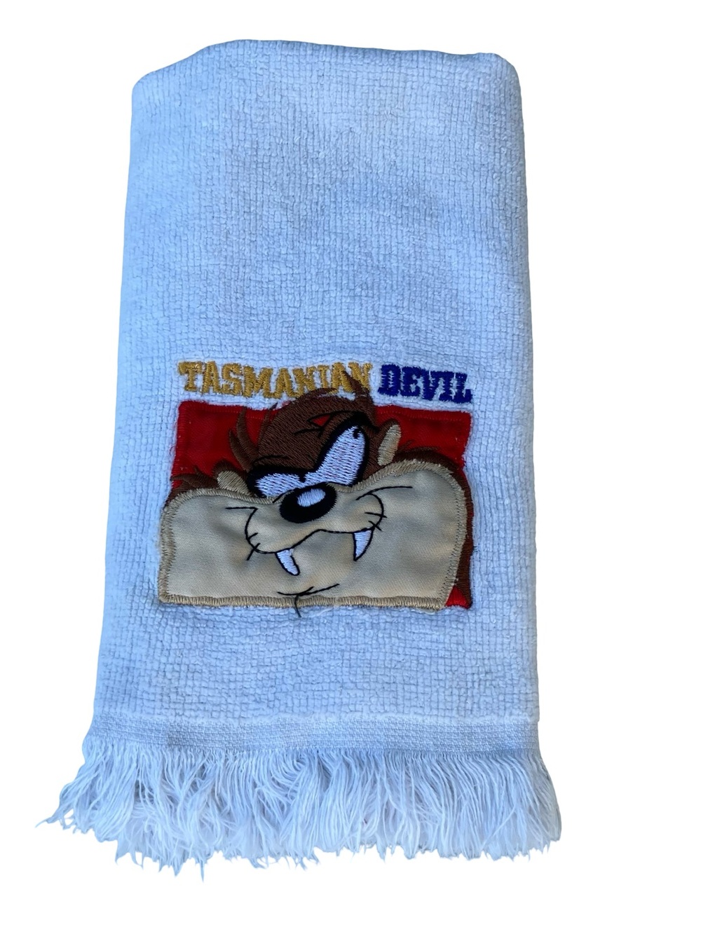 Taz Tasmaniam Devil Fingertip Towels Looney Tunes Embroidered 15x11” White Golf